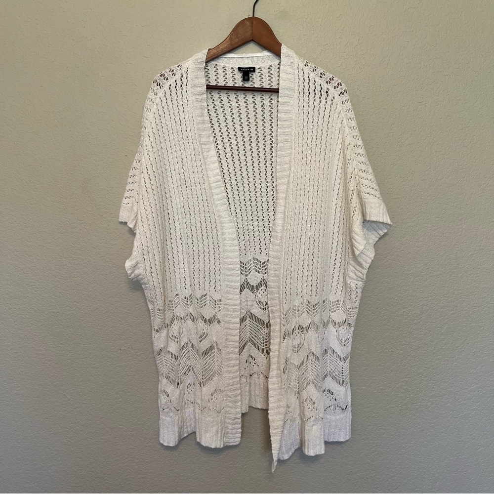 TORRID Open Stitch Pointelle Crochet Lace Cardigan Poncho Sweater Size 1X/2X